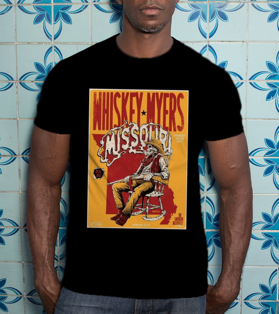 Whiskey Myers Missouri Tour 2026 Kansas City Morton Amphitheater July 30 Straight Outta ETX T-Shirt