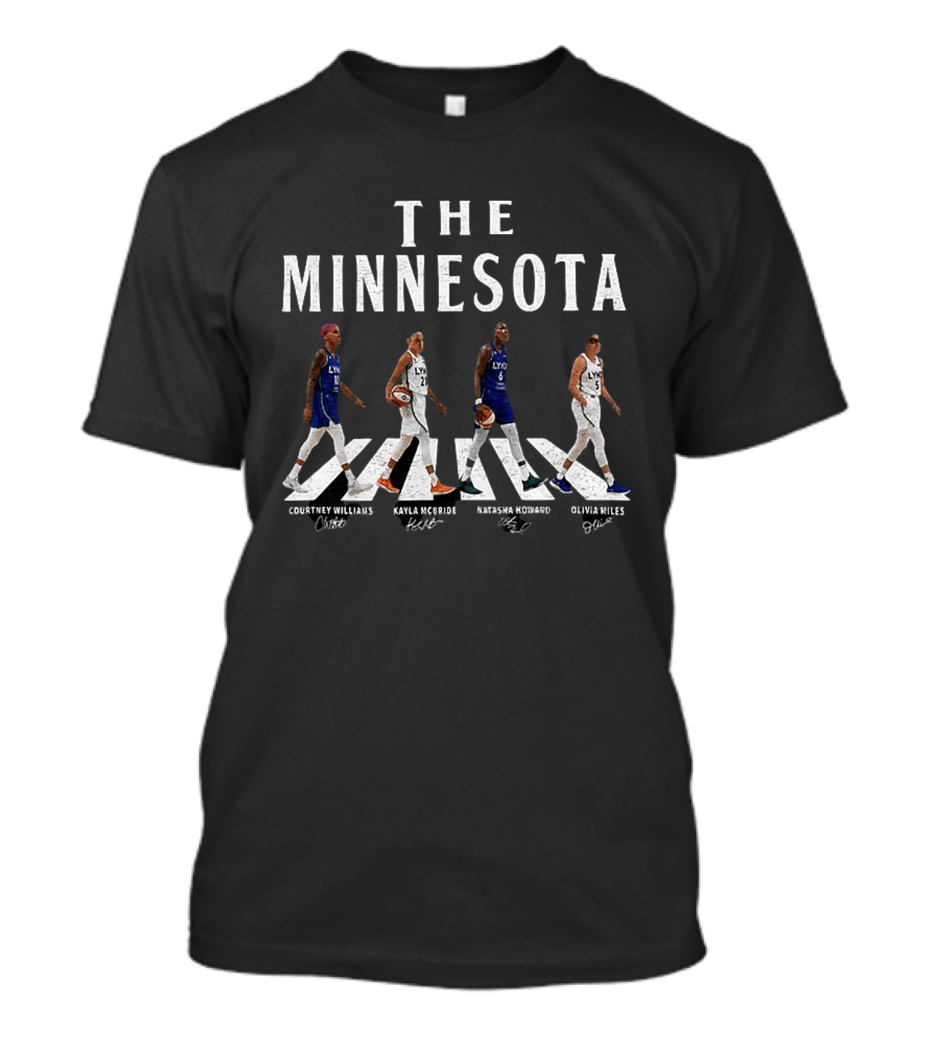 THE MINNESOTA Napheesa Collier Courtney Williams Kayla McBride Olivia Miles Abbey Road Signatures T-Shirt