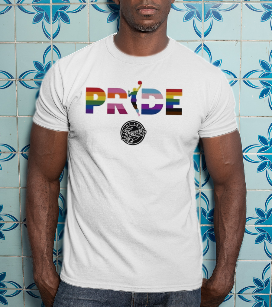 Indiana Fever WNBA Pride Rainbow Basketball Celebration T-Shirt