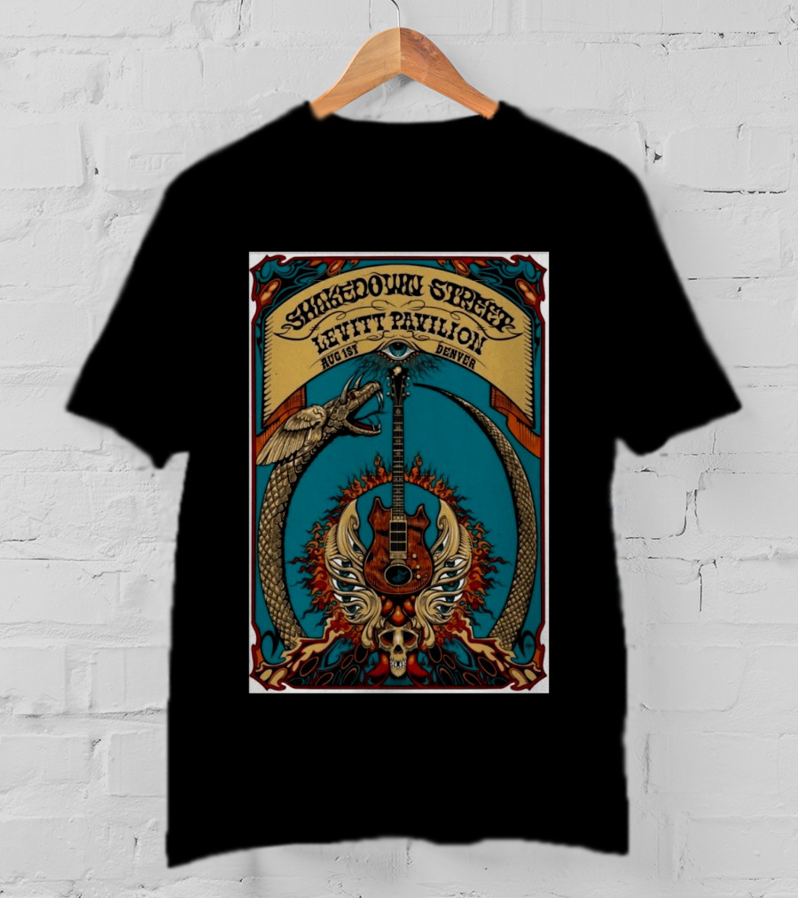 Shakedown Street Levitt Pavilion Aug 1 Denver 2026 Snake Guitar Skull T-Shirt