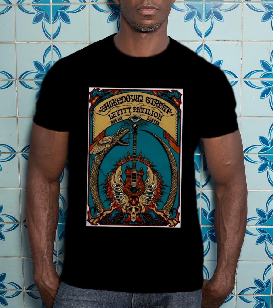 Shakedown Street Levitt Pavilion Aug 1 Denver 2026 Snake Guitar Skull T-Shirt