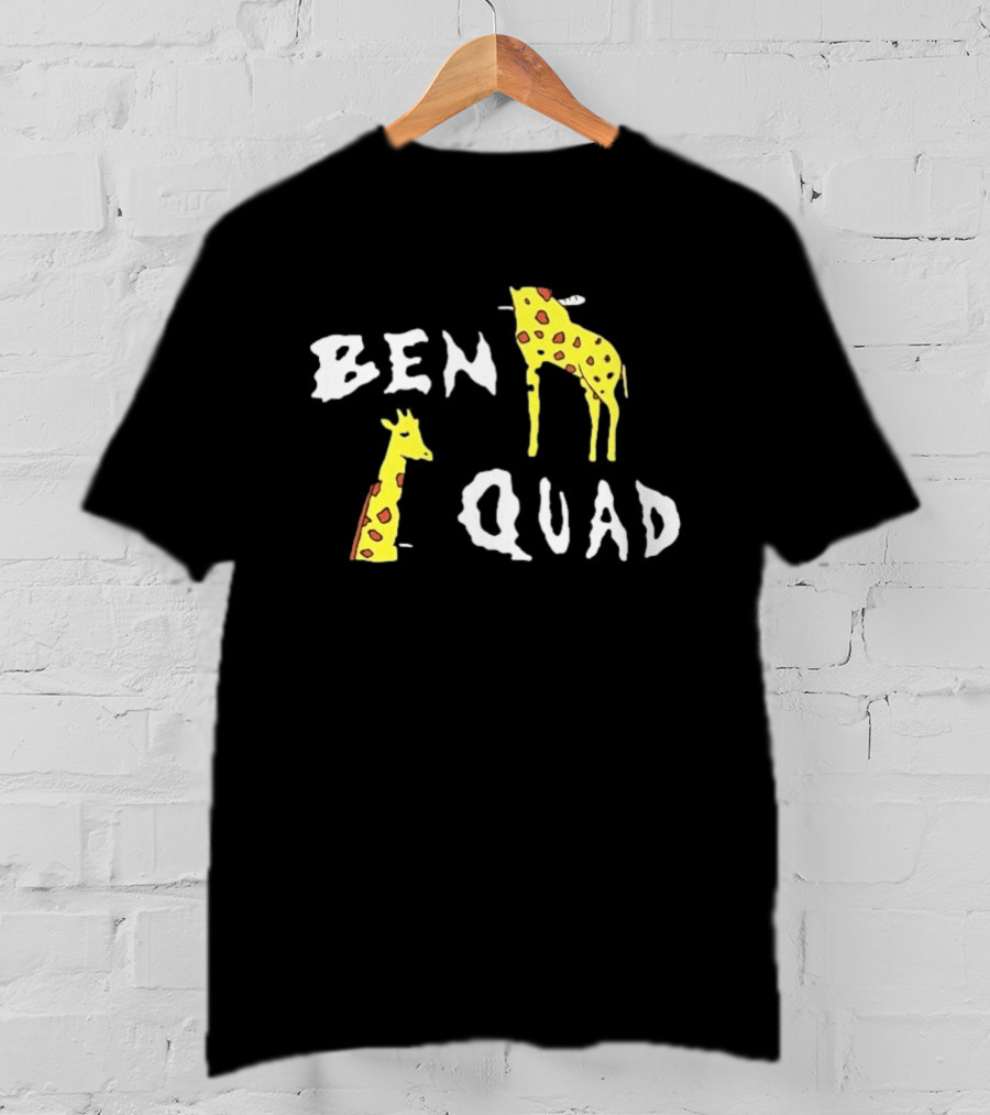 Ben Quad Giraffe Illustration Fun Cartoon T-Shirt
