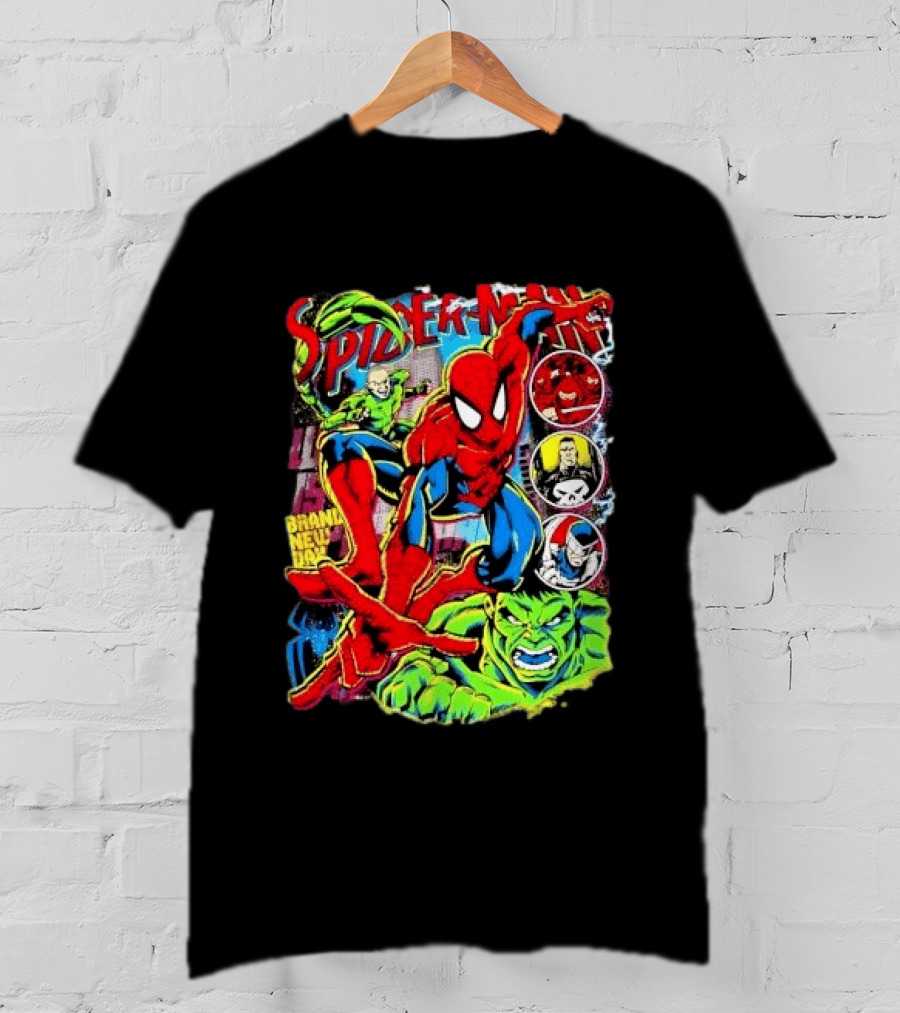 Spider Man Marvel Hulk Punisher Scorpion Ninja Brand New Day T-Shirt