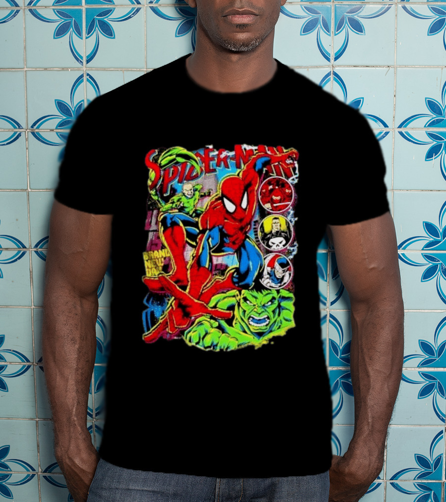 Spider Man Marvel Hulk Punisher Scorpion Ninja Brand New Day T-Shirt