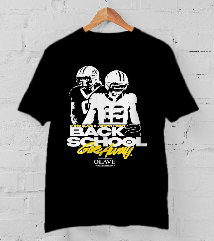 Chris Olave Jordyn Tyson Back 2 School Give Away Olave Connections T-Shirt