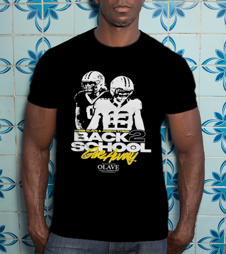 Chris Olave Jordyn Tyson Back 2 School Give Away Olave Connections T-Shirt