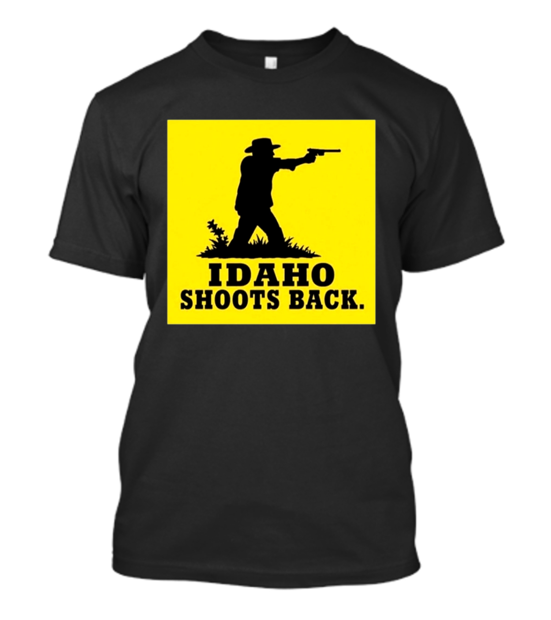 Idaho Shoots Back Cowboy Silhouette Retro Humor T-Shirt