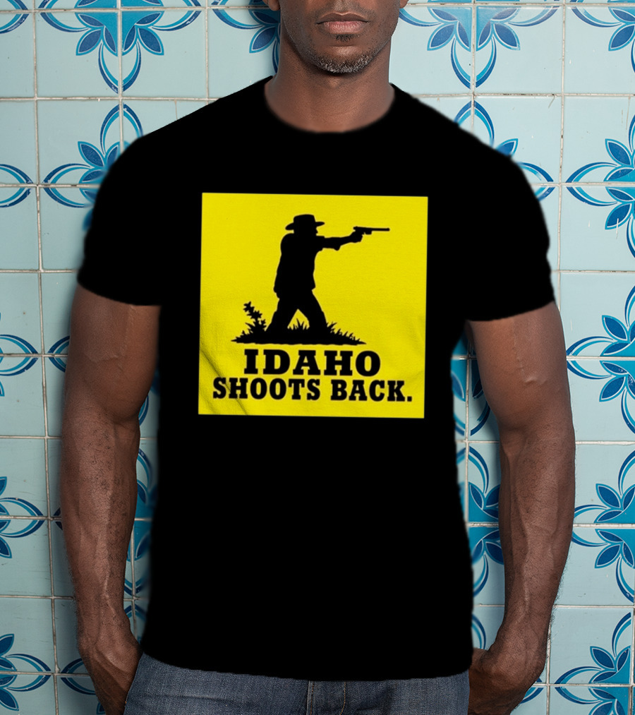 Idaho Shoots Back Cowboy Silhouette Retro Humor T-Shirt