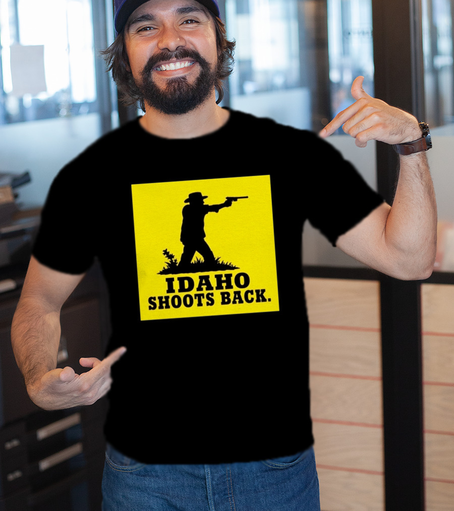 Idaho Shoots Back Cowboy Silhouette Retro Humor T-Shirt