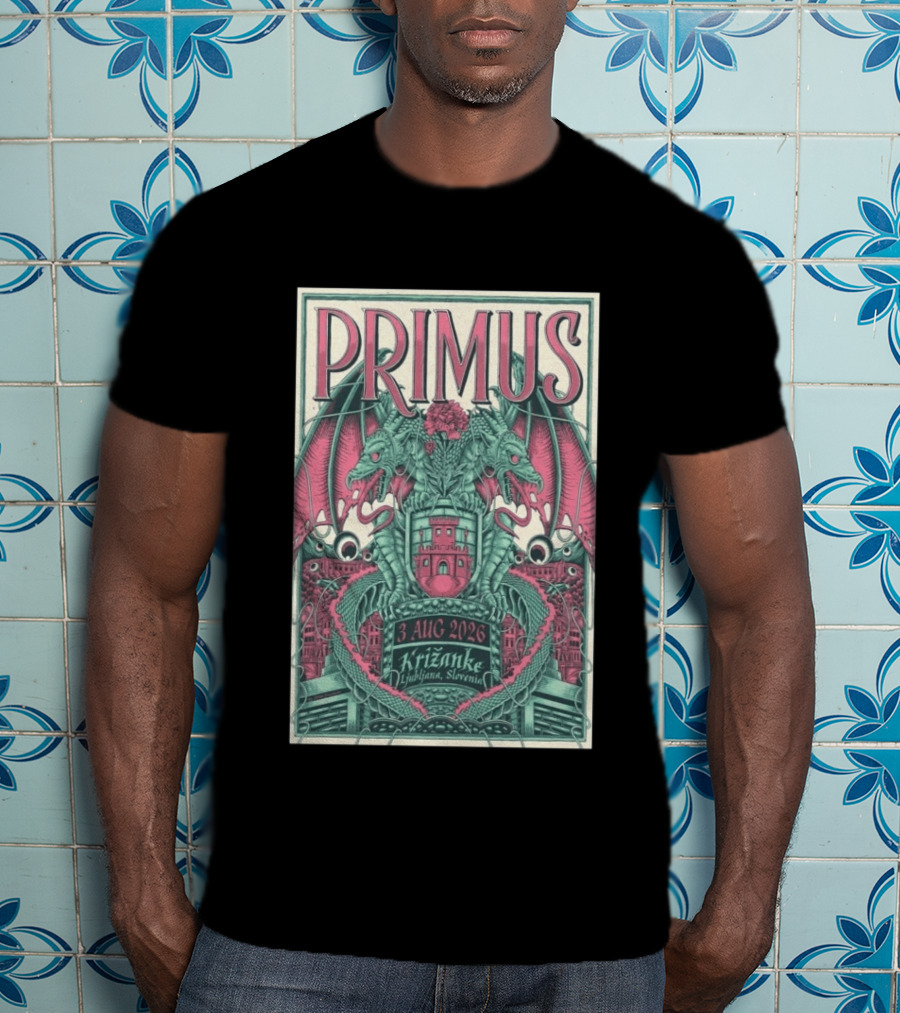 Primus Ljubljana Križanke Concert 3 Aug 2026 Double Dragon T-Shirt