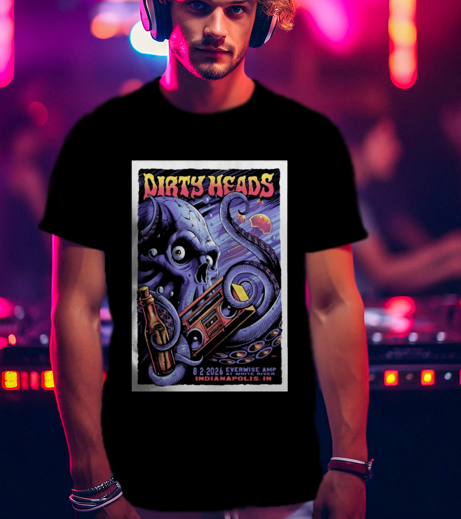 Dirty Heads Aug 2 2026 Everwise Amp Indianapolis IN Alien Octopus T-Shirt