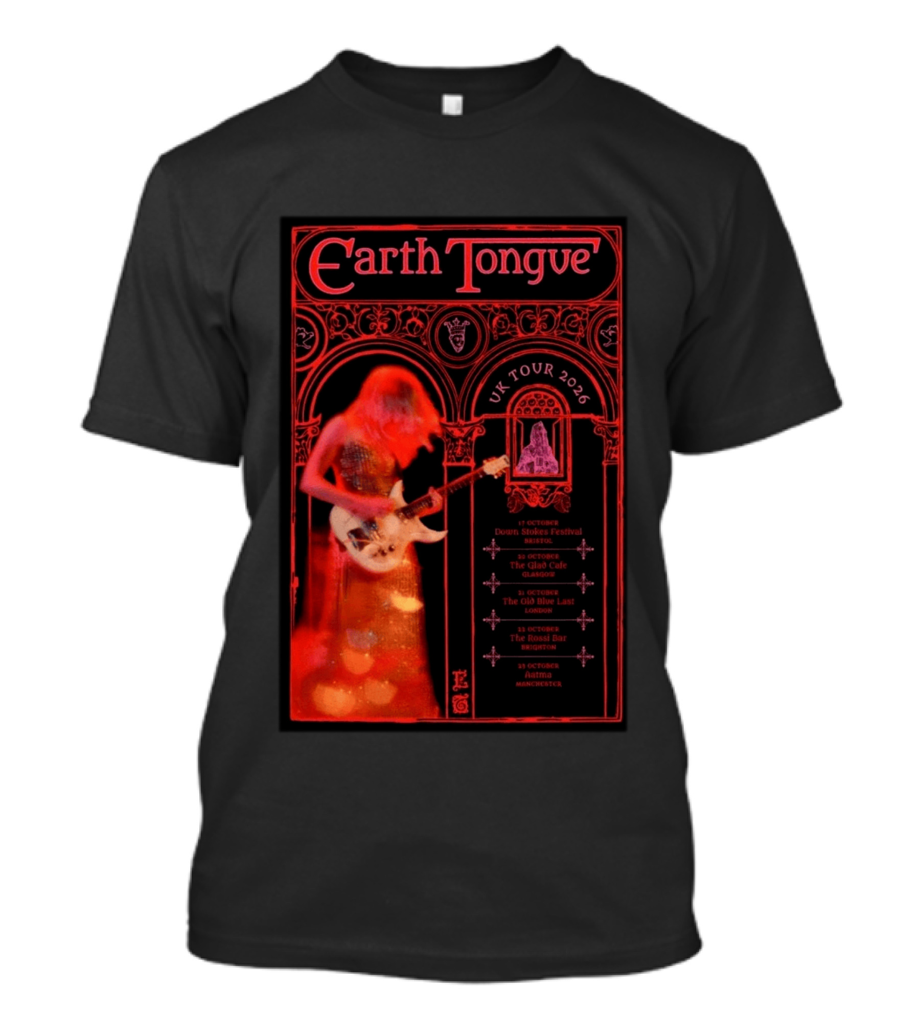 Earth Tongue UK Tour 2026 Down Stokes Festival Bristol Gilded Gothic Artistry T-Shirt