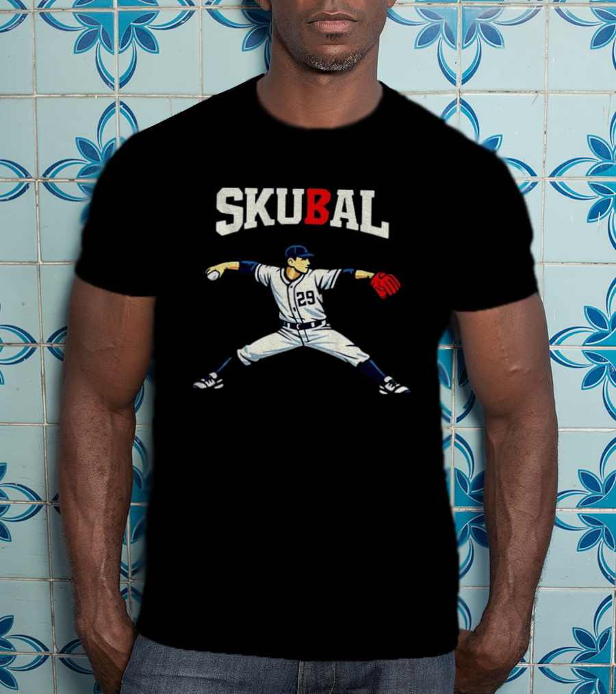 Tarik Skubal 29 Baseball Pitcher Pose MLB Action T-Shirt