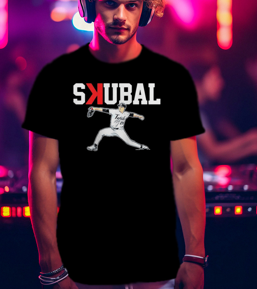 Tarik Skubal Detroit Tigers MLB Player Pitching SKUBAL T-Shirt