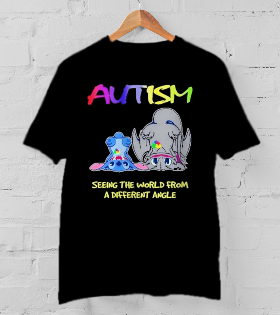 Autism Seeing The World From A Different Angle Toothless Stitch T-Shirt