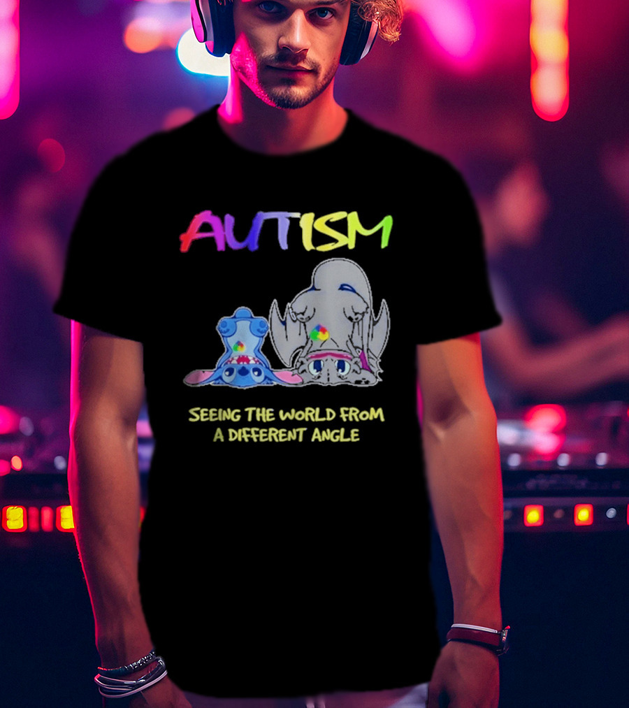 Autism Seeing The World From A Different Angle Toothless Stitch T-Shirt