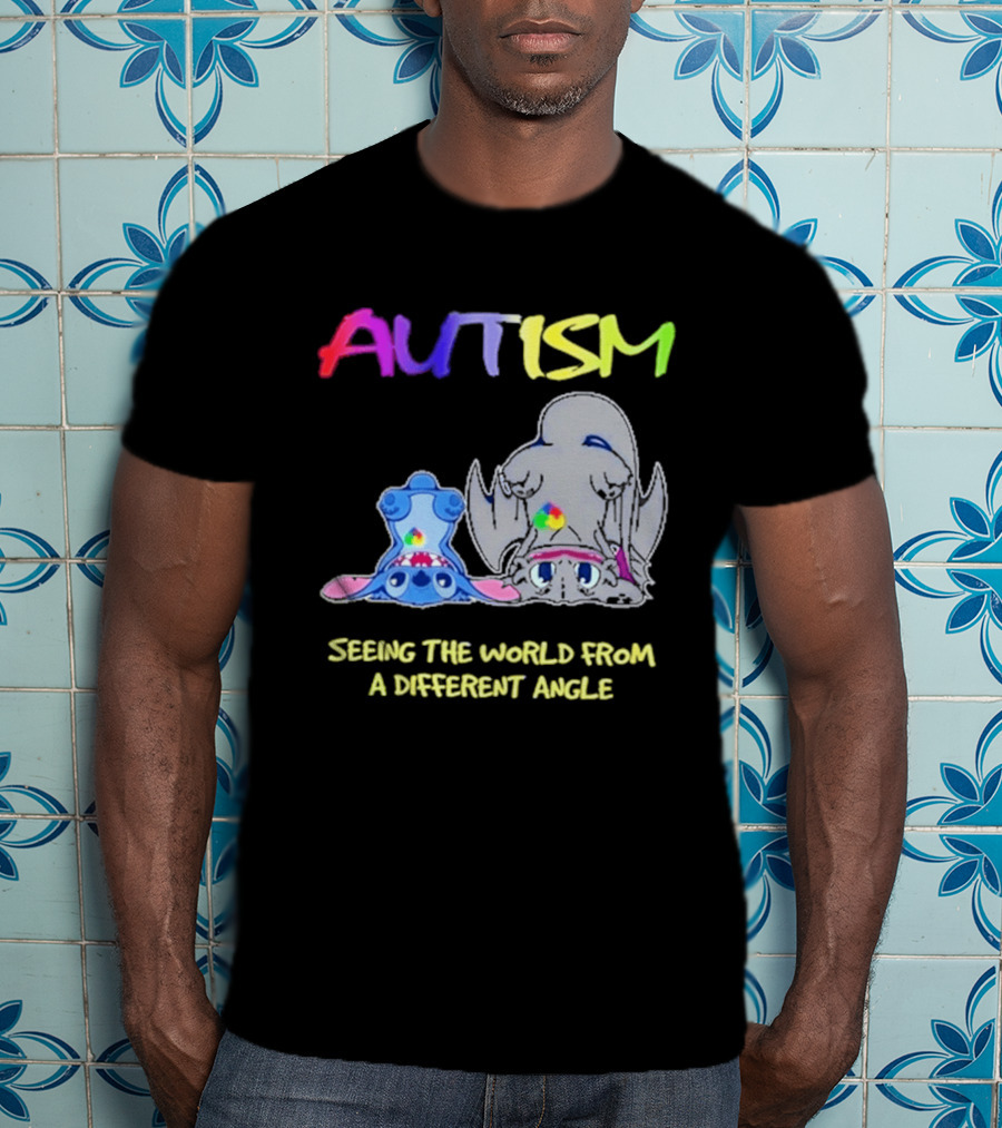 Autism Seeing The World From A Different Angle Toothless Stitch T-Shirt
