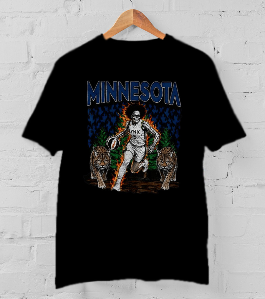 Minnesota Lynx WNBA Basketball Skull With Lynxes Game Day 2026 T-Shirt