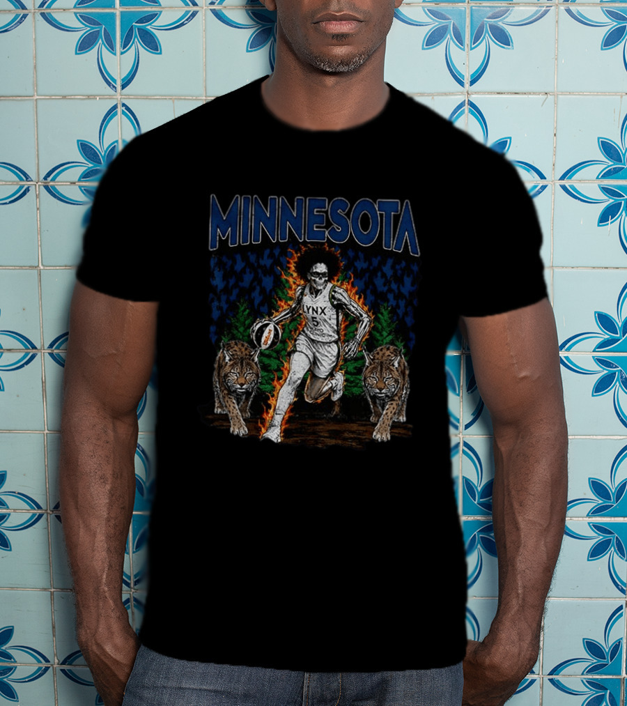Minnesota Lynx WNBA Basketball Skull With Lynxes Game Day 2026 T-Shirt