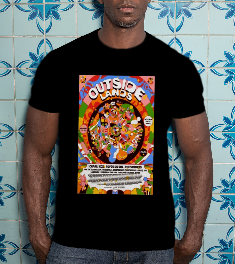 Outside Lands San Francisco August 7 9 2026 Golden Gate Park Charli XCX The Strokes Rüfüs Du Sol Lineup T-Shirt