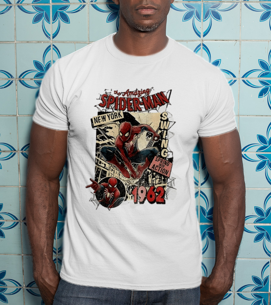 Amazing Spider Man New York Swing Spring Into Action 1962 T-Shirt