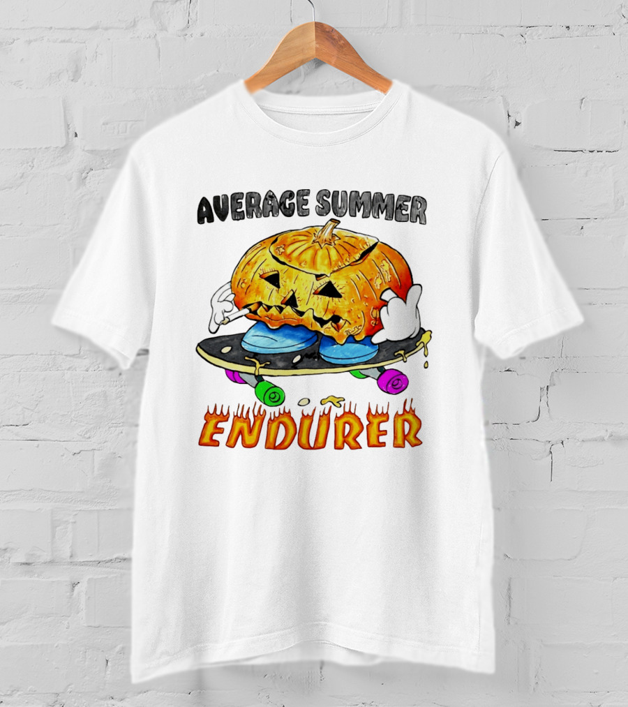 Average Summer Endurer Pumpkin Skater Skateboarding T-Shirt