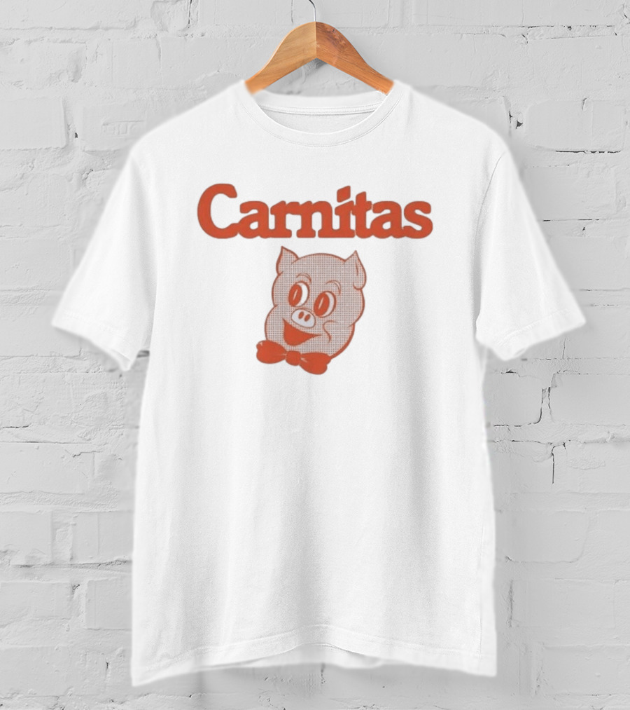 Carnitas Smiling Pig Face Nostalgic Pork T-Shirt
