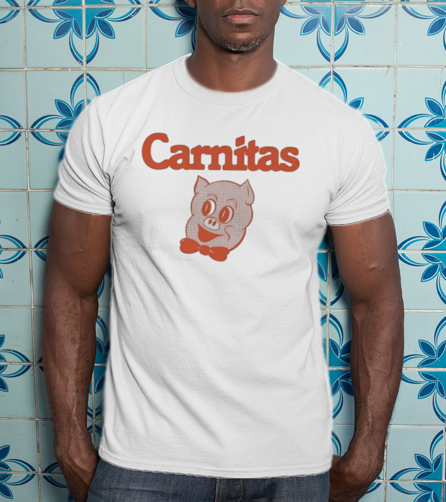 Carnitas Smiling Pig Face Nostalgic Pork T-Shirt