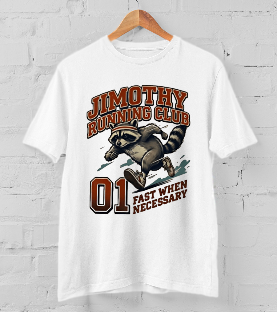 Jimothy Running Club 01 Fast When Necessary Raccoon T-Shirt