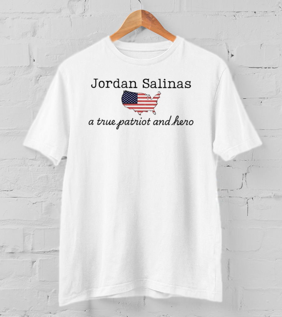 Jordan Salinas USA Flag Map A True Patriot And Hero T-Shirt