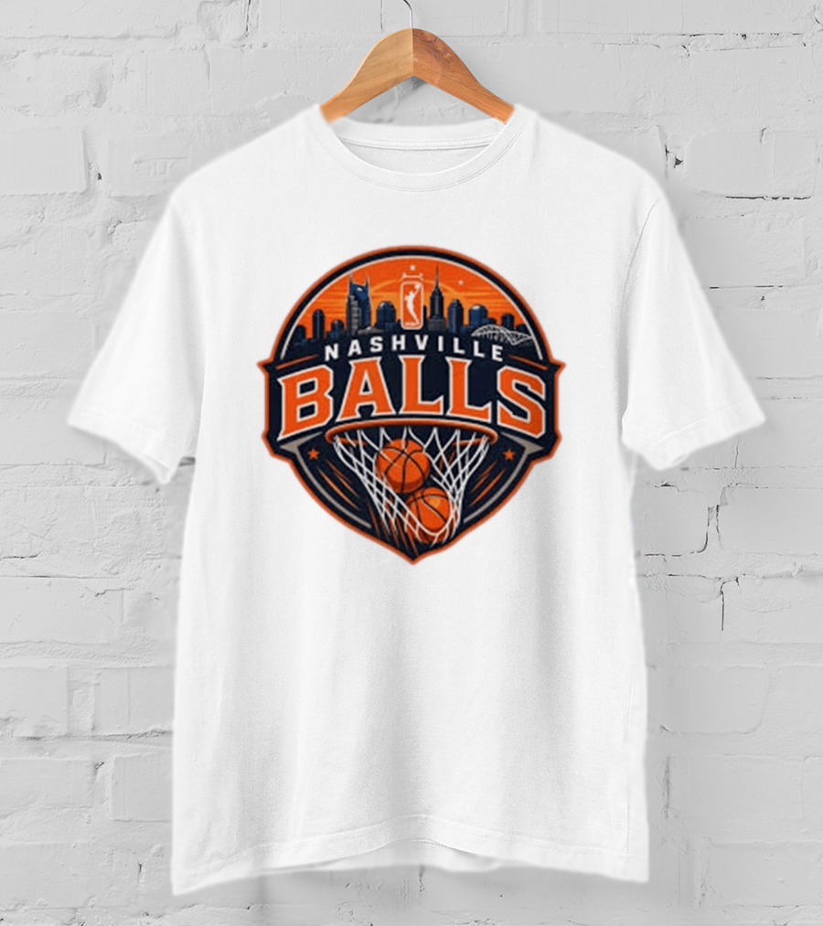 Nashville Balls Skyline Basketball Logo Cityscape T-Shirt