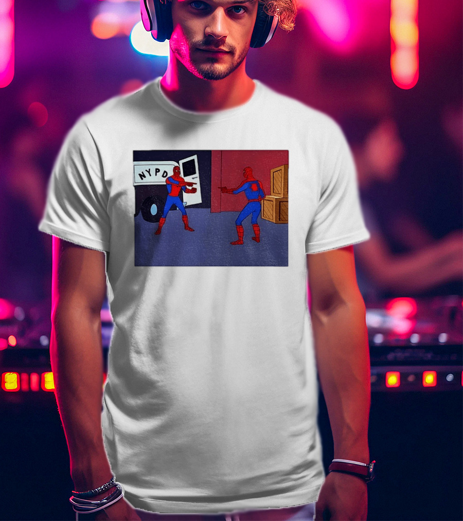 NYPD Spider Man Pointing Meme Twins Scene T-Shirt