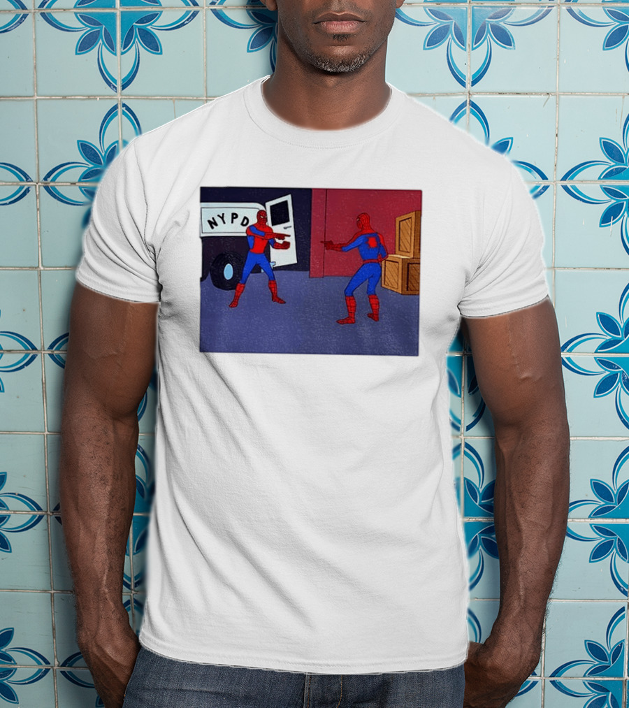 NYPD Spider Man Pointing Meme Twins Scene T-Shirt