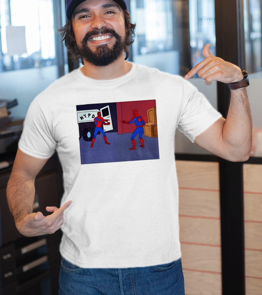 NYPD Spider Man Pointing Meme Twins Scene T-Shirt