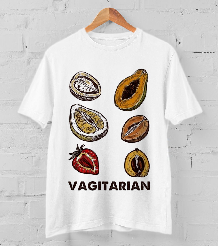Vagitarian Fruit Humor Strawberry Avocado Papaya Illustrations T-Shirt