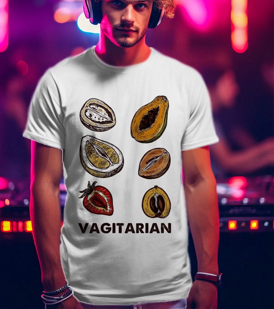 Vagitarian Fruit Humor Strawberry Avocado Papaya Illustrations T-Shirt