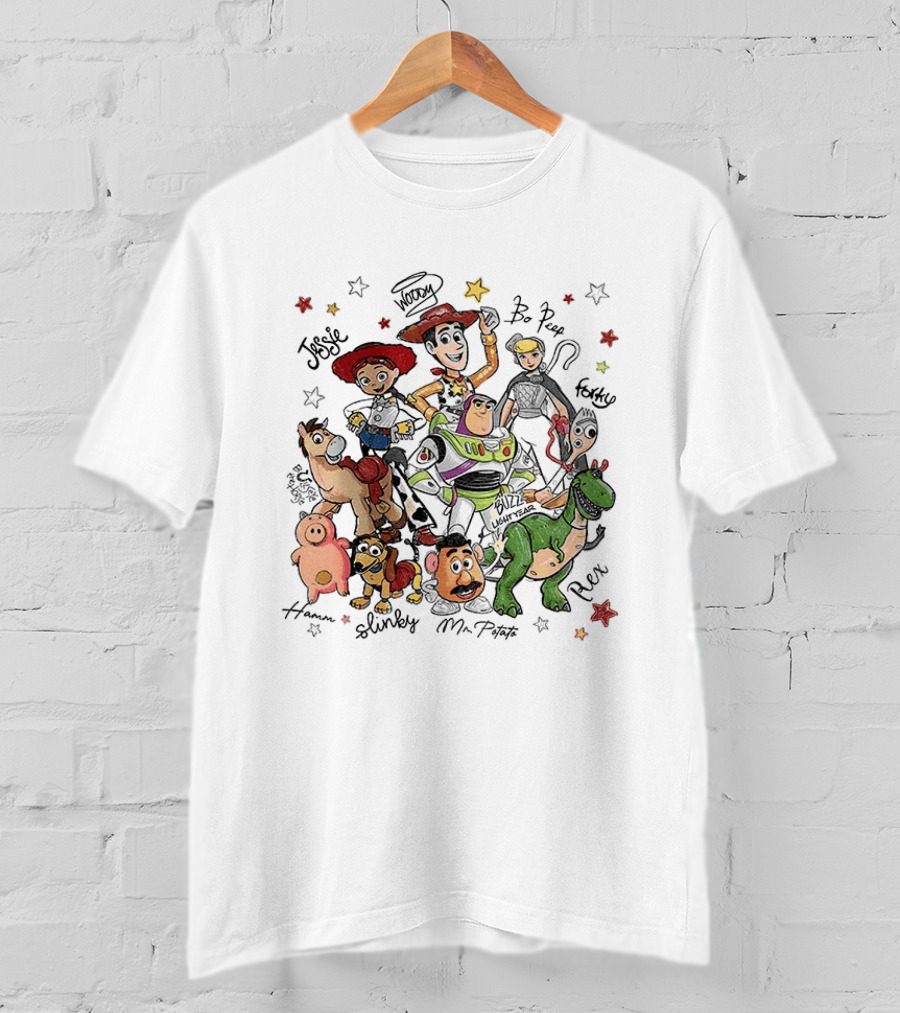 Woody Buzz Lightyear Jessie Bo Peep Forky Toy Story Disneyland Family Hamm Slinky Mr Potato Rex T-Shirt