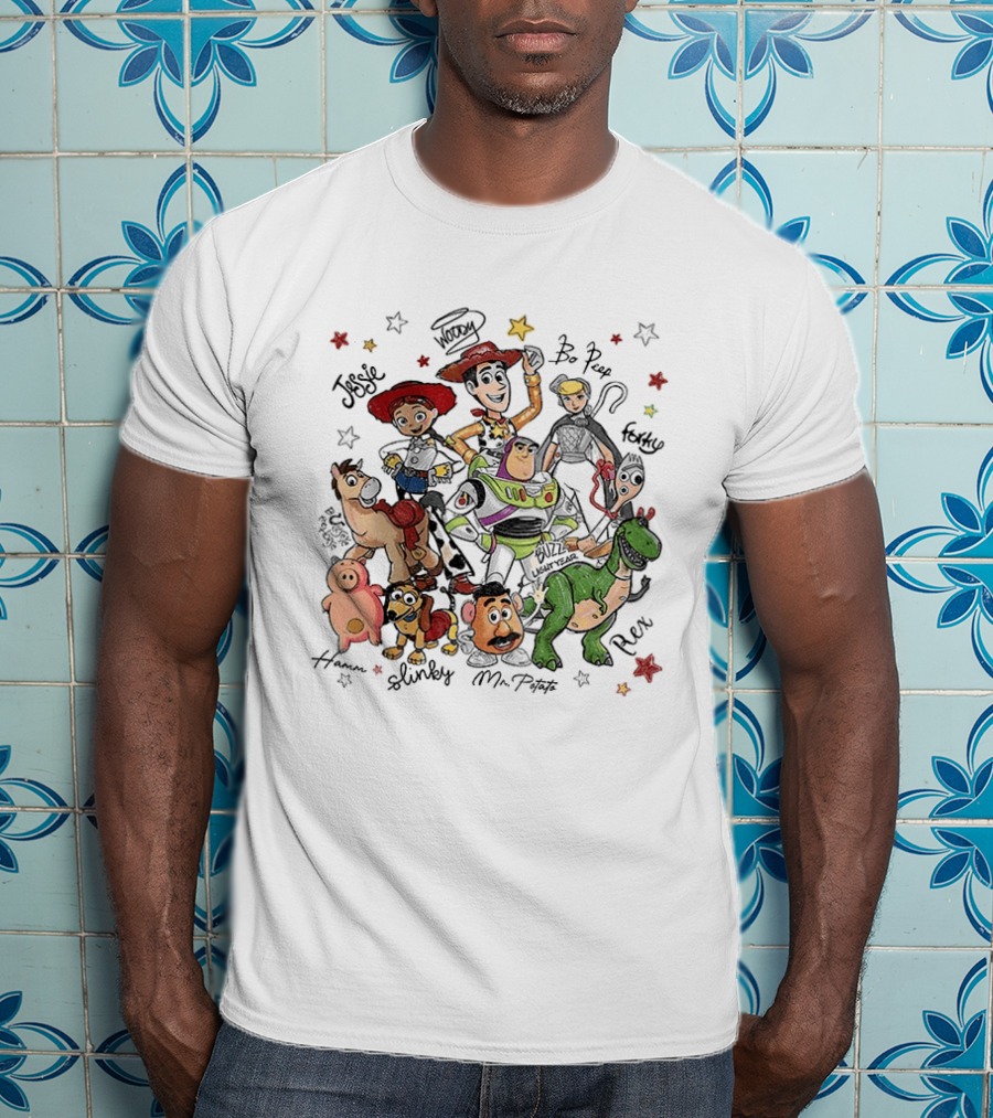 Woody Buzz Lightyear Jessie Bo Peep Forky Toy Story Disneyland Family Hamm Slinky Mr Potato Rex T-Shirt