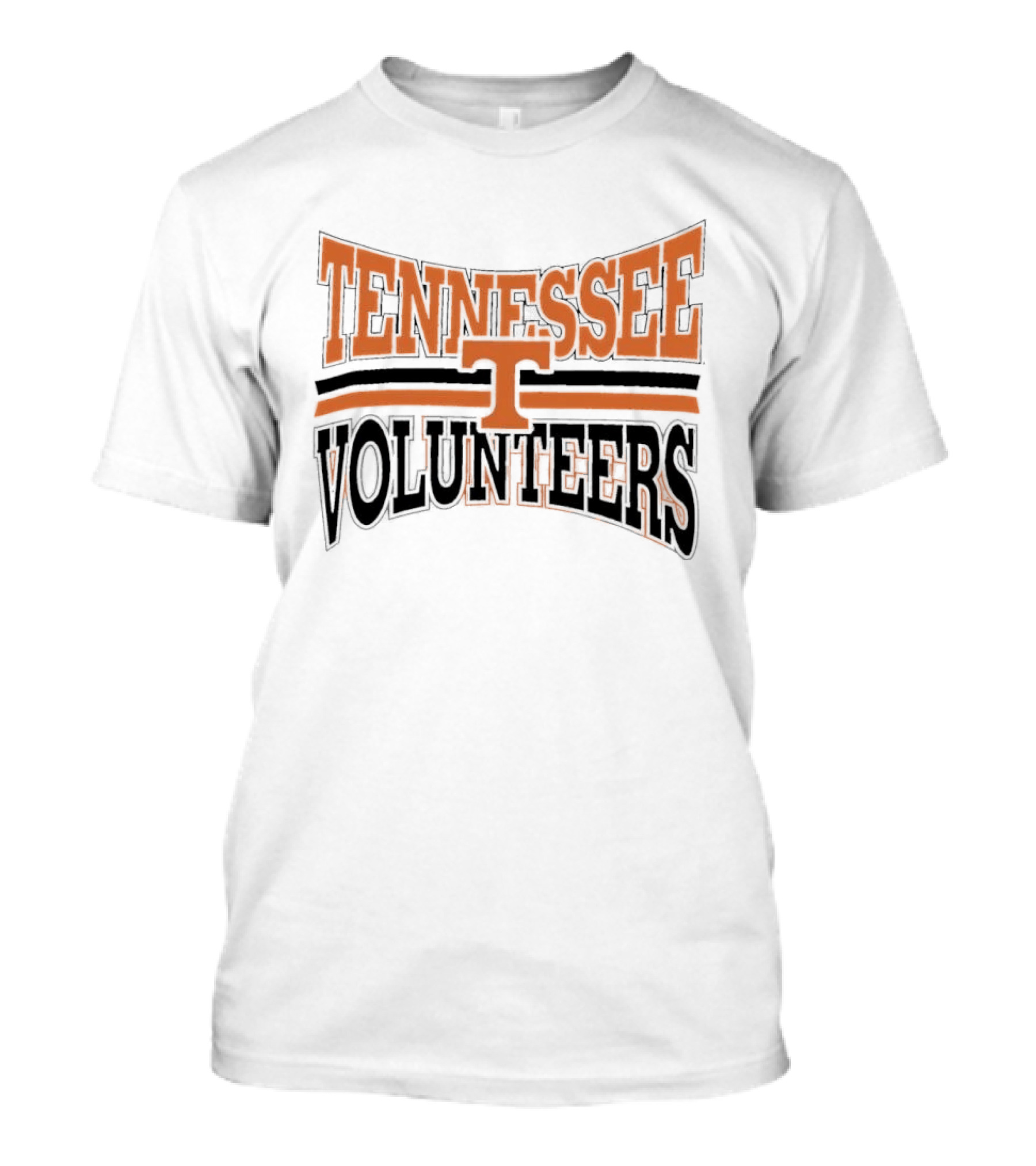 Tennessee Volunteers NCAA Orange Black Arched Block Lettering T-Shirt