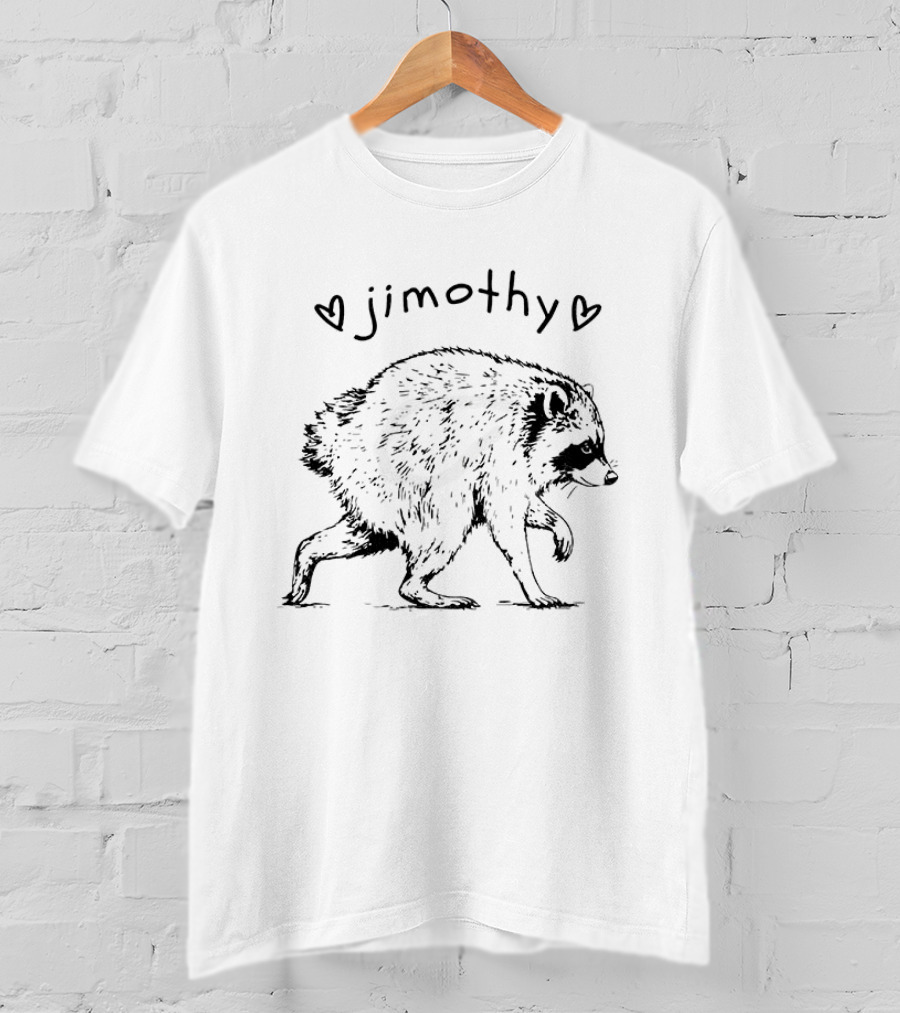 Jimothy Trash Panda Raccoon Animal Lover Hearts T-Shirt