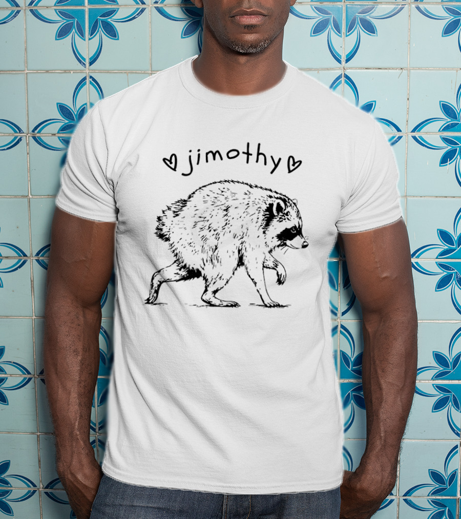Jimothy Trash Panda Raccoon Animal Lover Hearts T-Shirt