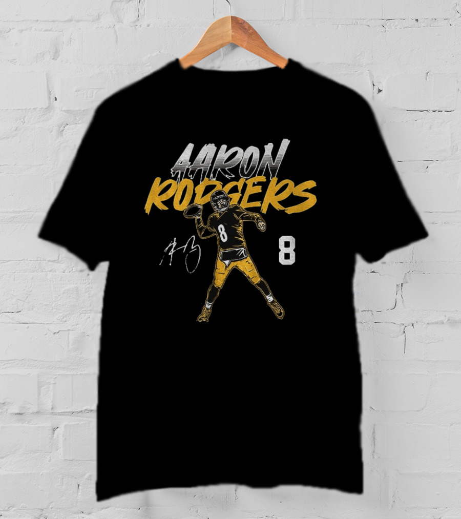 Aaron Rodgers 8 Pittsburgh Football Player Pose T-Shirt