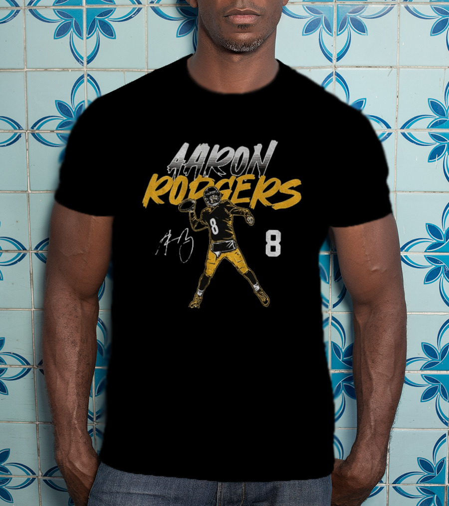 Aaron Rodgers 8 Pittsburgh Football Player Pose T-Shirt