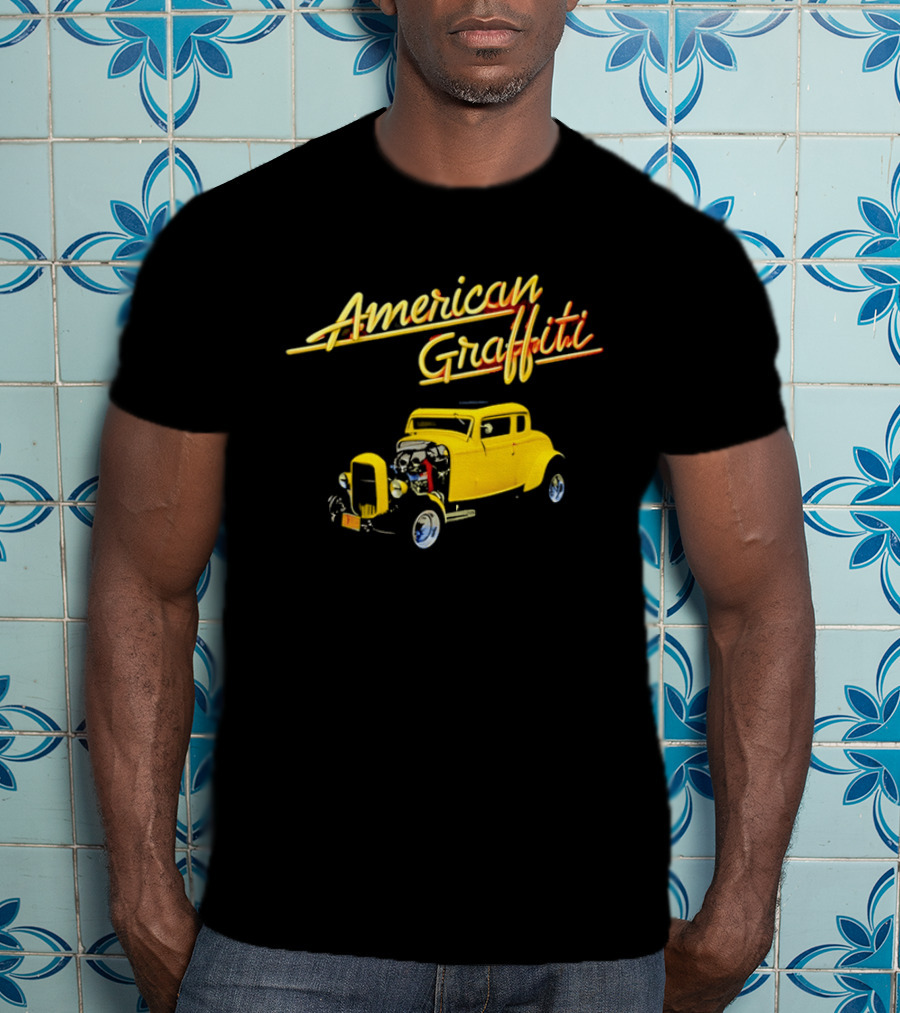 American Graffiti Yellow Deuce Coupe Hot Rod Car T-Shirt