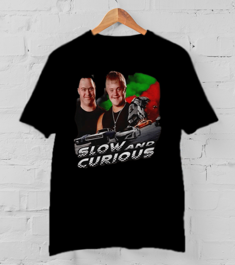 Slow And Curious Racing Car Men With Down Syndrome T-Shirt