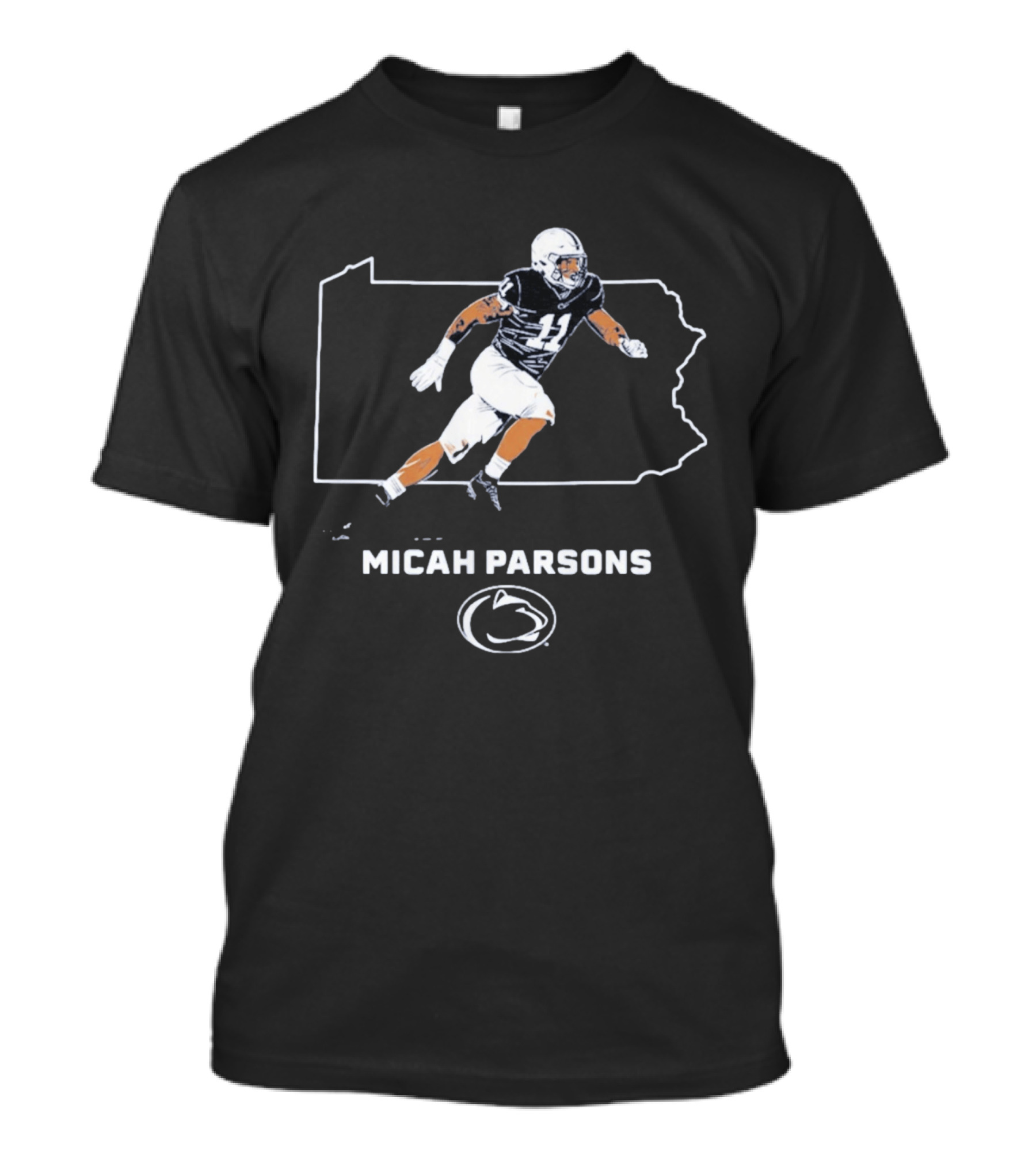 Micah Parsons Penn State Football Player With State T-Shirt