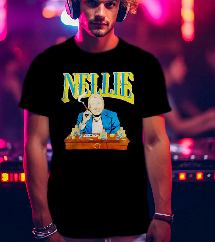 Nellie Warriorsworld Don Nelson Poker Scene Cigar Golden State Coach T-Shirt