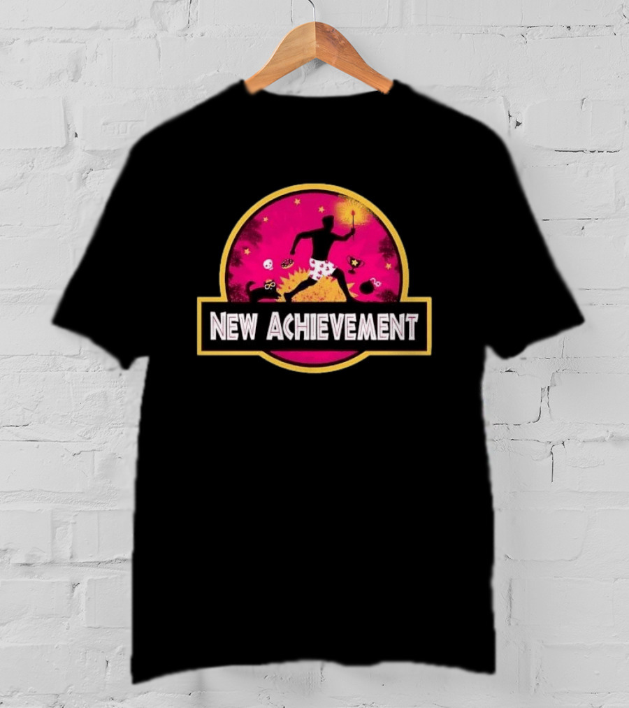 New Achievement Running Man Heart Boxers Torch Jurassic T-Shirt