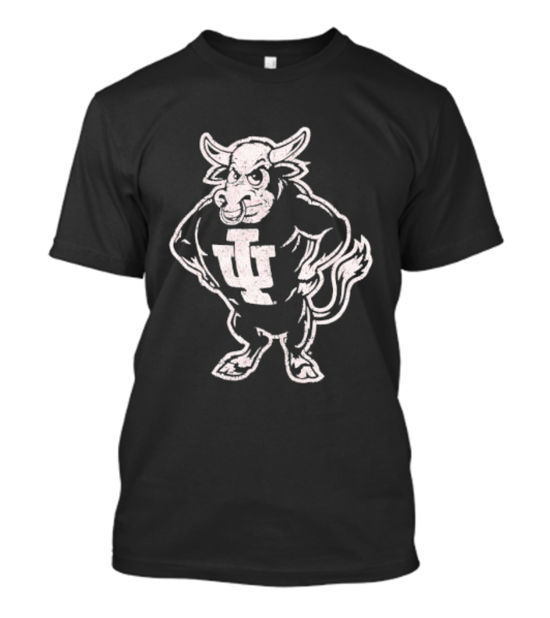 Indiana Hoosiers NCAA Vintage Style Distressed Muscular Bull T-Shirt