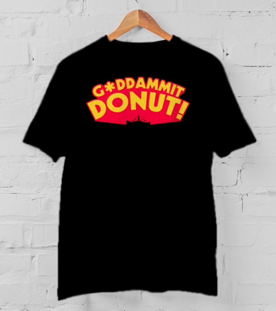 Gddammit Donut Goddammit Crown Starburst Red Yellow T-Shirt